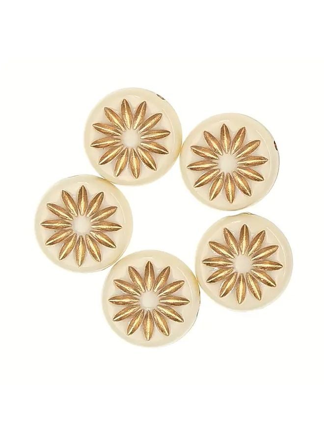Model 3 Black Print Acrylic Beads 50pcs 4 Styles Round Flat DIY Jewelry Making Craft Supplies - Image 2